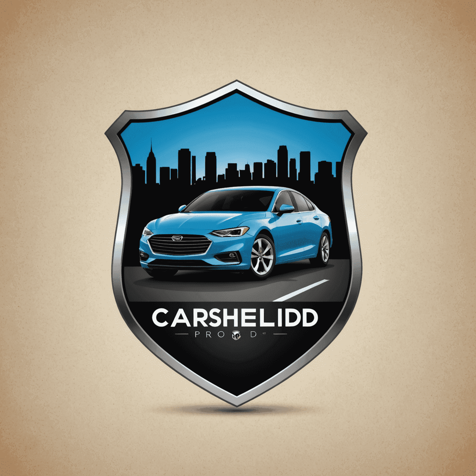 CarShieldPro logo met een schild en auto silhouet