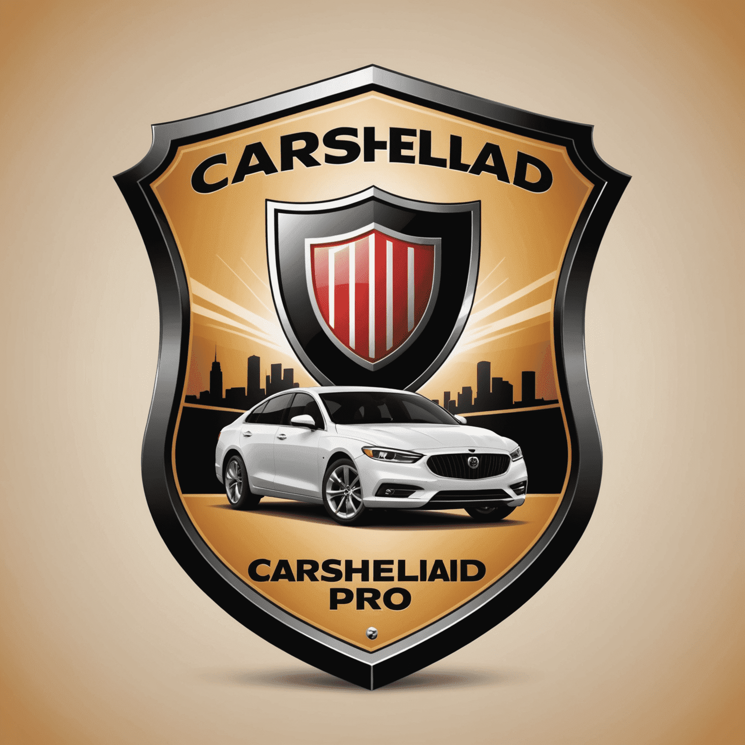 CarShieldPro logo met een schild en auto silhouet