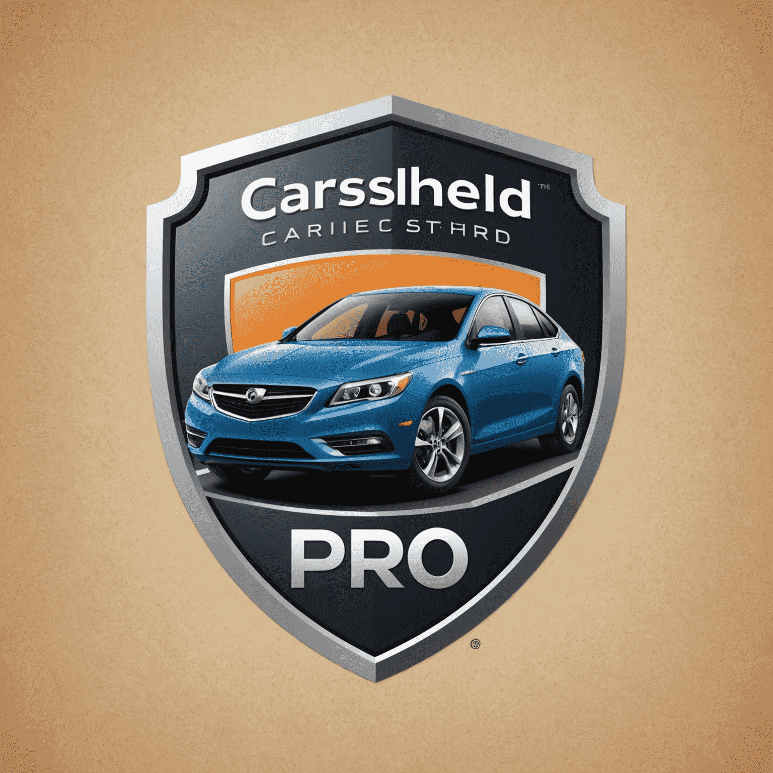 CarShieldPro logo met een schild en auto silhouet