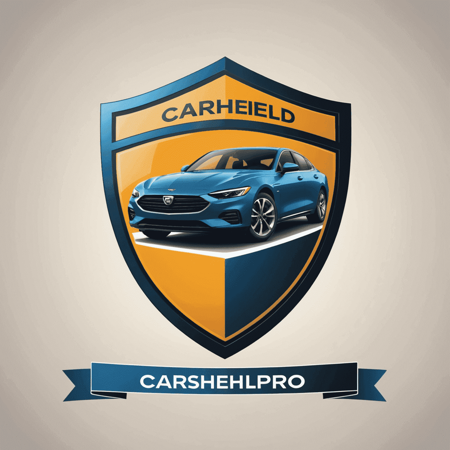 CarShieldPro logo met een schild en auto silhouet